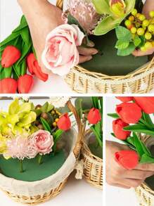 1/5/10 piezas Materiales de empaquetado de ramos de flores secas, esponja de espuma absorbente, base de barro floral para humedecer arreglos florales
