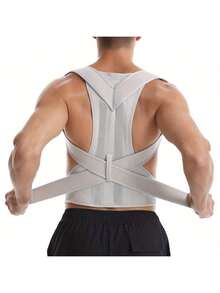 1pc New Grey Posture Corrector For Girls, Suitable For Indoor And Outdoor Use, Female Posture Correcting Belt For Hunchback Correction, Shoulder-Opening, Beautiful Back Shaping And Figure Sculpting&Adjustable, Breathable Orthopedic Brace - Seamless Upper Back, Spine, Neck & Shoulder Support - Ideal For Daily Wear, Clavicle Stabilization - Promotes Healthy Posture, Prevents Slouching Gym Accessories Lumbar Girdles Exercise Waist Belt Suitable For Workout Home Sports And Walk