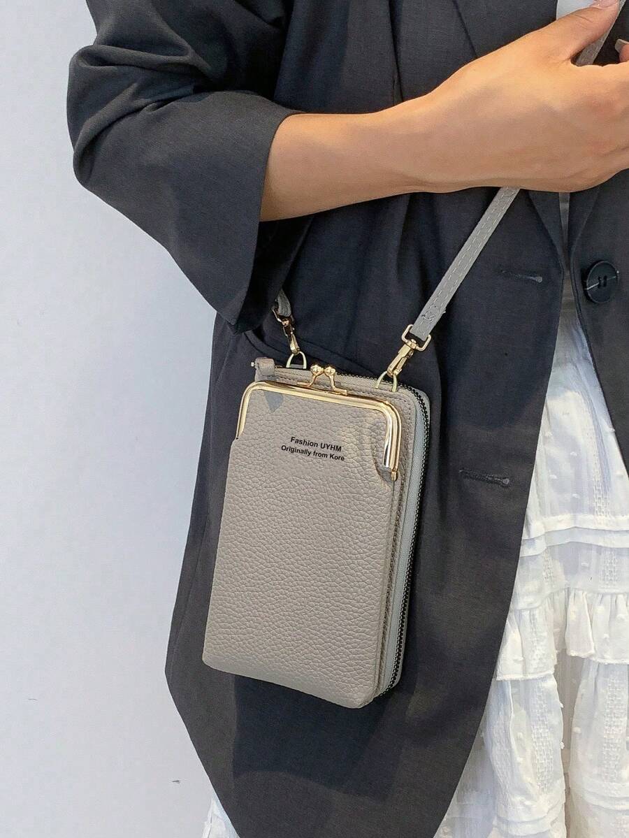 荔枝纹长款女士手机钱包多功能时尚手拿包单肩斜挎迷你零钱包女士钱包