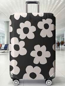 1pc Luggage Cover + 1pc Travel Bag, Plant Pattern Print, Unisex, Durable & Washable, Suitable For Travel, Family Visit Or Outing (Luggage Not Included) - Multicolor - View 3