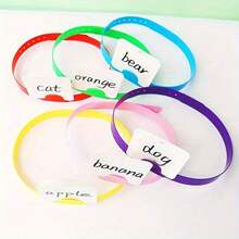 [1 zestaw - 2 szt./6 szt./61 szt.] - Regulowana kolorowa plastikowa opaska na głowę "Kim jestem", 6 kolorów, odpowiednia do odgrywania ról w klasie i na imprezach rodzinnych, akcesoria do gier zgadywanek, interaktywne narzędzia dydaktyczne, nauka liter, gra karciana, rekwizyty do odgrywania historii, nauka poprzez zabawę - Wielokolorowe - Zobacz 12