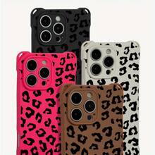 Funda para teléfono (1 unidad). Diseño con estampado de leopardo negro. Incluye orificios para colgar en las cuatro esquinas. Compatible con 13 Pro, 16, 15, 14 Plus y 12. Funda protectora mate integral en TPU. - Colores mixtos 2 - Ver 2