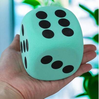 1 pieza/3 piezas/6 piezas Dados extra grandes de espuma EVA - Herramienta de aprendizaje matemático de seis caras, adecuada para juegos de mesa, portátil y ligera, regalo perfecto para cumpleaños, Navidad, Halloween y vuelta al colegio