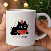 Party Painted Cartoon Style Pattern Ceramic Cups Tableware, Mugs, Coffee Cups, Tea Cups, Milk Cups, Ceramic Cups, Suitable For There Are A Variety Of Colours, Reusable Multi-Purpose Cups, Machine Washable, Durable And Microwaveable, Can Be Used For Milk, Coffee, Tea, Etc.