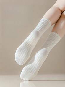 3 Pairs Women's Non-Slip Yoga Socks, Suitable For All Seasons, With Grip Silicone Soles, Ideal For Ballet, Dance, Pilates, Gym - Multicolor - View 4