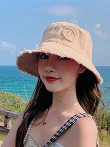 女士大檐帽日式防晒百搭渔夫帽夏季时尚防晒帽