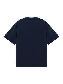 Blueplus Men's Summer Cotton T-Shirt, 220g Weight, 100% Cotton, A Certain Thickness, Versatile And Comfortable To Wear, Very Suitable For Running, Sports, Outdoor Entertainment, | Holiday Gift - Hải quân - Xem 3