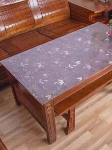 1.0mm Thick PVC Material Matte Floral Dahlia Pattern Rectangular, Square, Roll Applicable For Coffee Table, Bedside Cabinet, Dining Table, Computer Desk, Various Furniture Surface Protection Soft Glass Tablecloth, Necessary For Daily Life, Suitable For All Seasons, Minimalist Style Furniture Surface Protection Crystal Pad, Office Desk - Floral Pattern - View 10