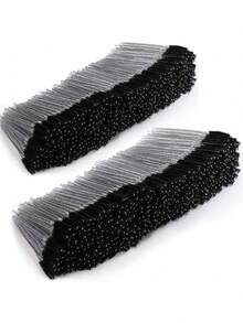 200PCS Eyelash Brushes, Mascara Wands With Container, Bendable Disposable Eyebrow Spoolies, Lash Brush For Lash Extensions, Eyebrow Spoolie, Castor Oil Brushes (Crystal Black),Eyebrow Brush,Eyeshadow Brush,Spoolie,Spoolie Brush,Giveaways - Black - View 7