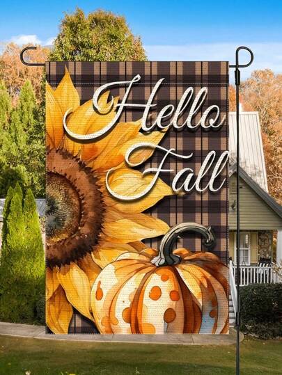 1 Stück Herbst Kürbis Sonnenblume Garten Flagge - Doppelseitiges Leinen Design, strapazierfähiges Polyester 12x18 Zoll, wetterfeste Dekoration geeignet für Herbstdekoration, Thanksgiving, Erntedankfest, Innen- und Außenbereich Rasen und Garten Dekoration (ohne Fahnenmast erforderlich), Herbst-Thema Muster, Herbstdekoration, Heimdekoration