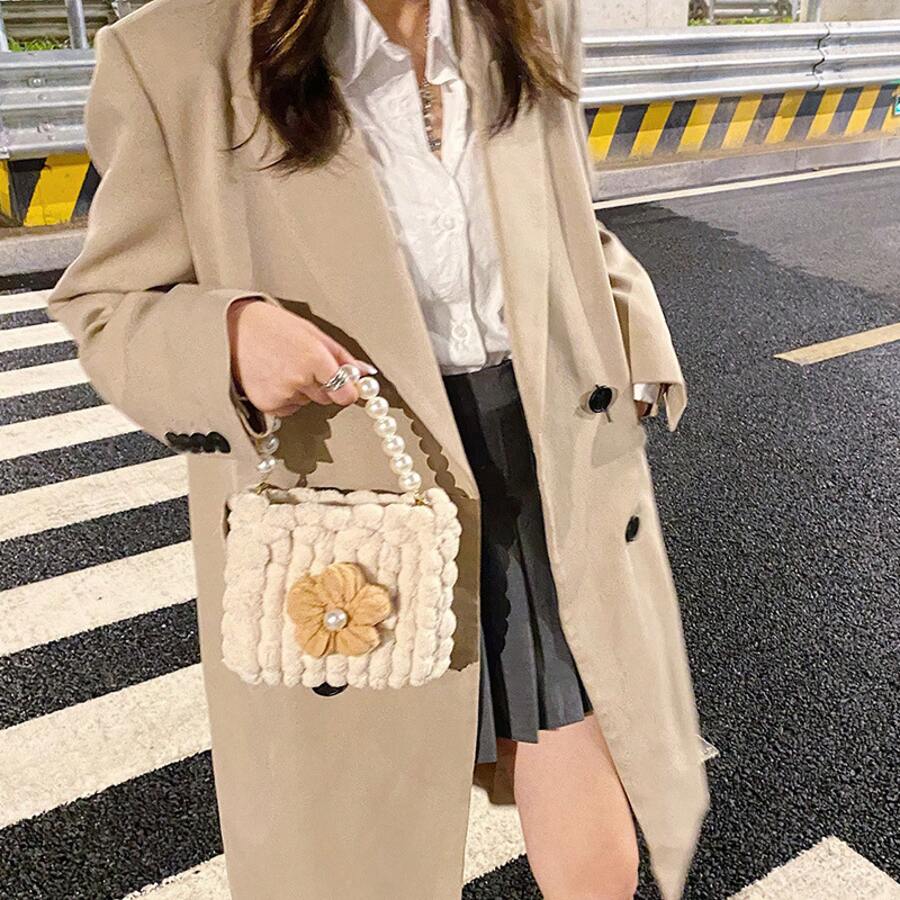 DIY Bag Accessories - Bolsa de material de cúrcuma de gran tamaño con cadena. - Ver 1