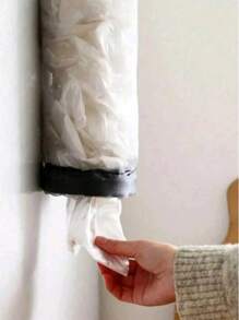 1pc Durable Plastic Bag Organizer Grocery & Trash Bag Holder, Space Saving Mesh Dispenser For Kitchen, Modern Easy Access Design Keeps Bags Neat & Breathable, Multipurpose Wall Mounted Home And Kitchen Storage Solution (Style Random)