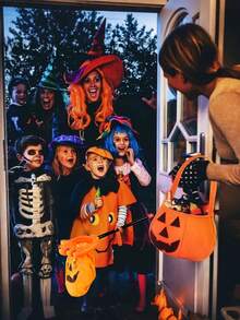 2 件 - 万圣节派对捣蛋袋、捣蛋礼品糖果袋、万圣节快乐糖果袋，用于生日派对装饰、万圣节装饰用品（约 54 厘米）