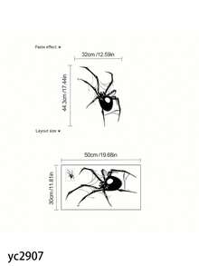 1PC Large Halloween Spider Wall Decal - Creepy Black PVC Sticker, Removable & Self-Adhesive For Living Room, Bedroom, Entryway Decor - Traditional Cartoon Style, Halloween Decorations Halloween Decor Christmas Decoration Thanksgiving Wedding Home Decor Home Decor Fall Decor Autumn Decor Birthday Decorations For Gifts Party Supplies Indoor Holiday Festival Decor Wall Decor Halloween Ornaments - Black - View 14
