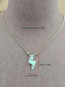 Collar colgante con rayo de imitación de perla y turquesa para mujeres, perfecto para fiestas, viajes y vacaciones - estilo 1 - Ver 9