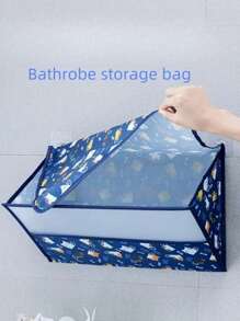 قطعة واحدة حقيبة تعليق خزانة للحمام مقاومة للماء، منظم قماش قابل للطي للتركيب على الحائط لأدوات الاستحمام