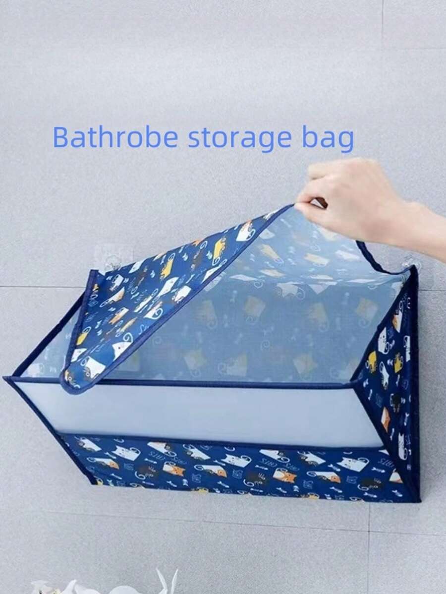 قطعة واحدة حقيبة تعليق خزانة للحمام مقاومة للماء، منظم قماش قابل للطي للتركيب على الحائط لأدوات الاستحمام