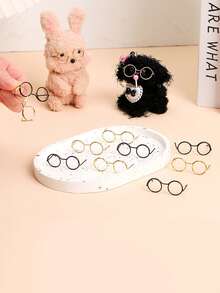 5pcs Mini Eyeglass Frame (35mm) - Multicolor Craft Accessories For Soft Sculpture, Amigurumi And Textile Arts, Miniature Eyeglass Decor For Craft Projects - Multicolor - View 8