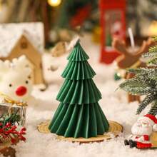 1pc, Handmade Christmas Tree Shaped Scented Candles, Slight Color Difference, Suitable For Home Decor, Restaurant, Birthday, Party, Bathroom Aromatherapy Christmas Decorations Room Decor, Christmas Gifts