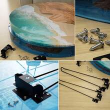 1 个 17.08 厘米至 35.55 厘米圆形硅胶树脂模具 - 多功能桌子、托盘、切菜板、时钟设计，适用于 DIY 艺术家居装饰、树脂铸造、家居装饰|装饰模具|硅胶材料、树脂工艺用品 - 白色 - 查看 7