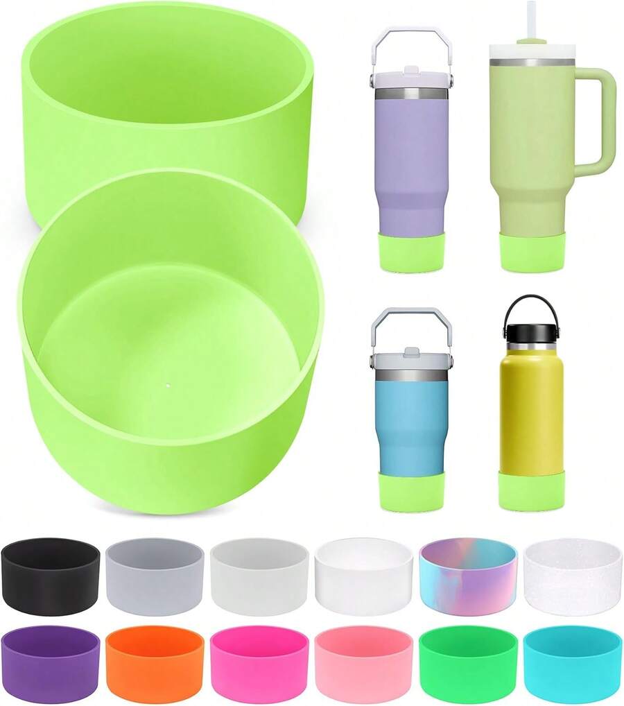 PICcircuit 2PCS For Boot, Silicone Bottom For Adventure 40oz 30oz IceFlow 20oz 30oz Bottle&For Hydroflask Tumbler 12-24oz For Cup Accessories Avoid Scratches&Noise - Xanh nhạt - Xem 1