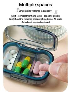 Cutie portabilă mini pentru medicamente. Dimensiuni mici, cu trei compartimente pentru medicamentele de dimineață, prânz și seară. În stoc, o cutie pentru depozitarea și distribuirea pastilelor, pe care o puteți transporta cu dumneavoastră.