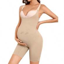 Y25D Women's Maternity Bodysuit Seamless Pregnancy Shapewear Shorts Under Dresses Belly Support
