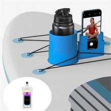 1 szt. Deska do pływania na stojąco z kubkiem, uchwyt na telefon komórkowy, uchwyt do przechowywania, uchwyt na napoje do deski do pływania na stojąco, niezbędne akcesoria plażowe, akcesoria plażowe, materac do pływania w basenie