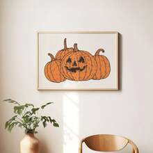 1 件可爱怪异万圣节墙壁艺术印刷品复古南瓜海报和恐怖哥特式家居装饰，无框帆布墙饰适用于宿舍/派对/礼物，可爱季节性装饰（秋收、返校、墙印、）万圣节装饰圣诞节装饰感恩节婚礼家居装饰家居装饰秋季装饰秋季装饰生日装饰礼品派对用品室内节日装饰墙饰万圣节装饰品 - 彩色 - 查看 1