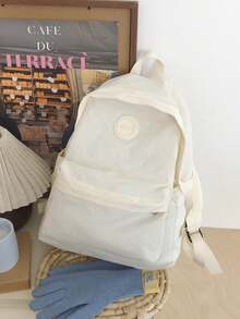 纯色大容量轻便防水背包，适合女大学生和白领，非常适合学校，大学，工作，商务，通勤，返校，学校背包，大容量，笔记本电脑隔层，便携，适合十年以上女学生背包，大学，小学，初中，高中，工作，商务，通勤，户外，旅行