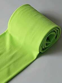 1 Pair Of Women's Spring And Summer Velvet Fluorescent Green Tights, Solid Color, Knitted Fabric, Suitable For Daily Casual Wear, Cozy - Green - View 5