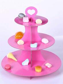 1 pieza Soporte para exhibir pastel de unicolor, plegable para fiestas, comidas, exhibición de pasteles de cumpleaños y postres, con opciones de varios colores, apto para reuniones en el hogar - Multicolor - Ver 7