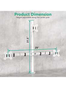 Triple Monitor Stand, Fully Adjustable Three Monitor Desk Mount Fits 3 Screens Up To 27 Inch, 22 Lbs.Weight Capacity Per Arm (M003-W), White - 白色 - 查看 4