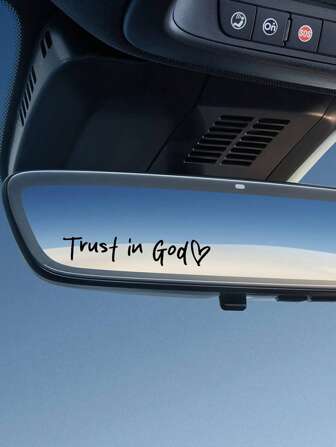 Trust In God, Faith In Hope And Love, Self-Adhesive Shiny Appearance, Teacher Religious Gift, "Trust In God" With Heart-Shaped Pattern - Suitable For Christian Church Decorations In Churches, Homes, Schools, And Offices! Suitable For Home Decoration Stickers, Door Curtain Stickers, Wall Stickers, Bathroom Mirror Stickers, Car Stickers