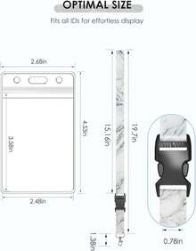 5 Pack Cruise Lanyard For Ship Cards With Marble Pattern Cute Cruise Ship Lanyards With Waterproof ID Badge Holders For Keys, Cards Cruise Essentials For All Cruise  2025, Mixed - 白色 - 查看 4