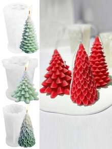 圣诞树系列雪松硅胶蜡烛模具DIY圣诞节节日香氛石膏模具 - 白色 - 查看 3