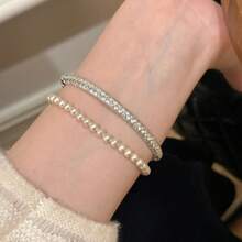 1pc Wheat Ear Braided Bracelet, Women's, Fully Encrusted With Diamonds, Layered And Beautifully Woven - Sui Sui Peace Bracelet - View 8