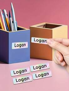 60pcs Customized Name Stickers, Personalized Labels For School Supplies, Lunch Boxes, Books, Pencils, Water Bottles, Toothbrushes, Waterproof And Durable - Multicolor - View 3