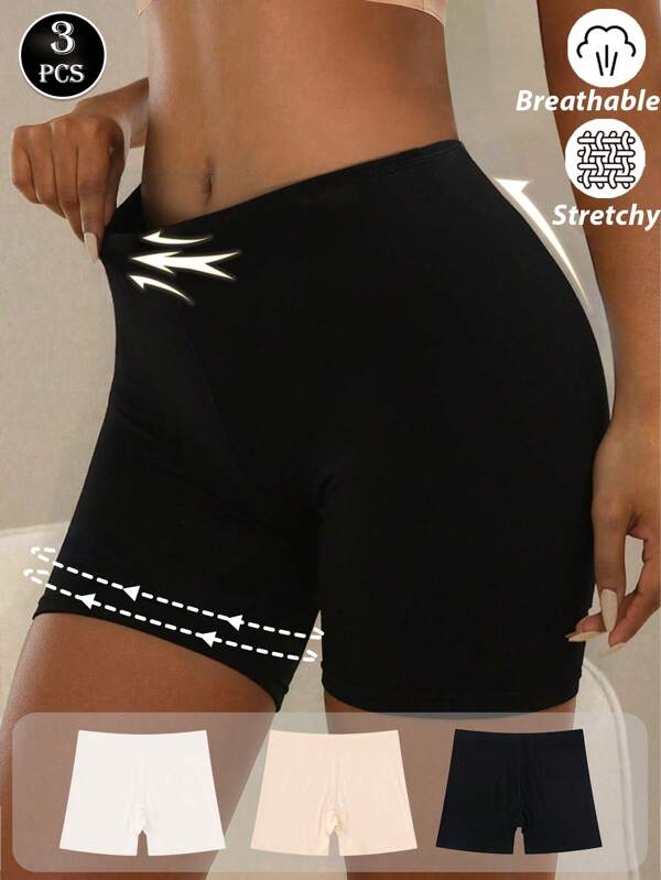 3Pcs Comfortable Safety Shorts For Women Antiexposure Black Shorts Women Cycling Shorts Women Underwear Women Knickers Women Briefs For Women Underpants Summer