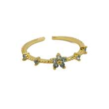 1pc Personalized Custom Gemstone Ring - Custom December Birthstone Small Flower Open Ring Custom Women's Fashion Ring As A Birthday Gift/Christmas Gift/Thanksgiving Gift/New Year Gift For Friends/Family/Partner