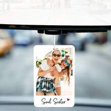 Customized Photo Hanging Decoration, Car Decor Tag, Personalized Family Photo Wall Hanging Ornament, Custom Photo, Personalized Text, DIY, Family Blessings, Reminder, Cozy Car Accessory, Car Interior, Father's Day Gift, For Yourself/Baby Shower/Birthday/Mother's Day/Father's Day/Anniversary/Graduation/Christmas Stocking Filler - Multicolor - View 3