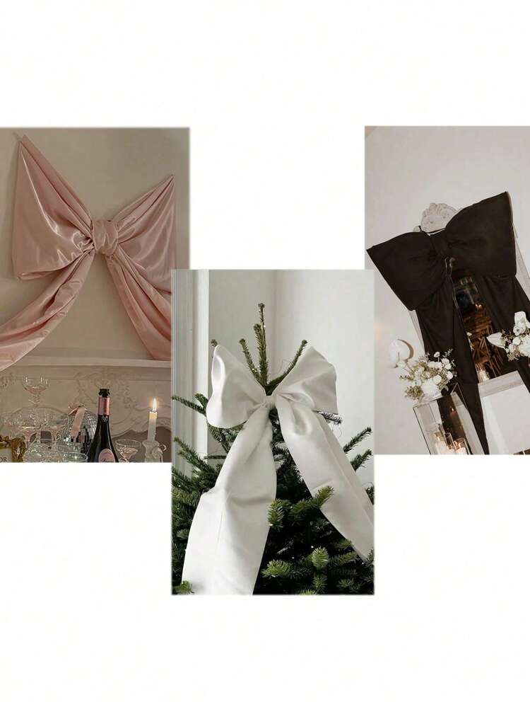 1 件巨型蝴蝶结装饰品，适用于生日派对背景、房间墙面装饰、超大丝带悬挂装饰、礼品墙面装饰、拍照道具，非常适合新娘送礼会、婚礼派对、圣诞节装饰、圣诞家居礼物、圣诞装饰 - 彩色 - 查看 8