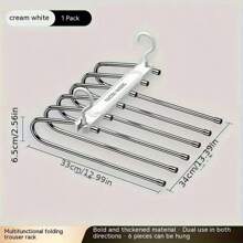 1/2pcs Black/White Multi-Layer Collapsible Pant Hangers, Magic Design Space-Saving, Sturdy Crease-Free Clip Pants Organizer, Suitable For Wardrobe, Practical & Aesthetic Storage Solution