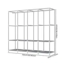 Freestanding Clothing Closet, Reinforced Steel Frame For Bedroom, Rental, Dorm, Storage Cabinet Armoire Wardrobe Rack