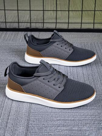 Men's Casual Business Shoes | Shoes For Men Stylish Mesh - Leather Blend For Office & Casual Outings
