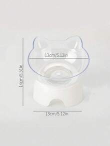 1个防滑塑料宠物碗，猫食碗，颈部保护碗，加高猫咪倾斜食碗，15度角塑料猫托盘，可爱猫耳设计，易于清洁，保护宠物颈部，促进健康消化和良好姿势。适用于猫狗 - 耐用宠物用品。 - 無色 - 查看 11