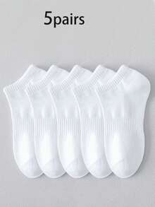 5 Pairs Of Black And White Thick Men's And Women's Winter Socks, Fashionable, Casual, Comfortable, Breathable, Odor Proof, Outdoor Sports, Running, Fitness, Compression Knee Socks, Black And White High Tube Socks For Business And Leisure Vacations