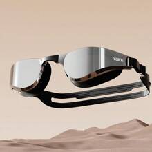 1 Set Occhialini da nuoto antifog ad alta definizione con design placcato, cuffia da nuoto in silicone, design a visione extra ampia, accessori da spiaggia, accessori per piscina