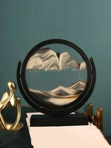 1pc Round Shape Liquid Art, Witnessing The Flow Of Time, Creative Fine Art Gift, Home/Office/Living Room/Bedroom Decor, Suitable For Valentine's Day, Birthday, Housewarming, Wedding, Party, Unique Holiday Gift For Families And Friends