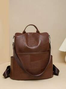 时尚休闲简约多功能女士背包，通勤旅行新款，单肩斜跨两用包，学生防盗背包，适合学校、大学、初中、高中、通勤、办公、户外旅行、运动背包，